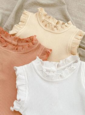 Summer Baby Girls Clothes Set Infant Ruffle Bodysuit Top PP