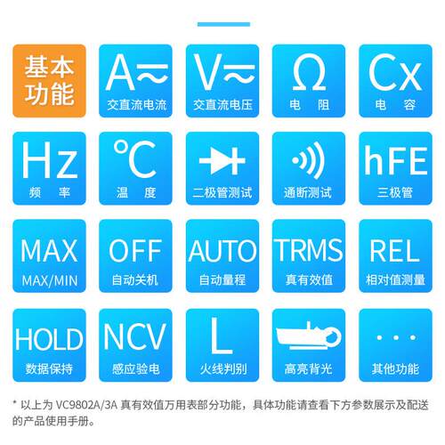 伊万厂家VC9803A感应验电火线温度电容频率真有效值万用表