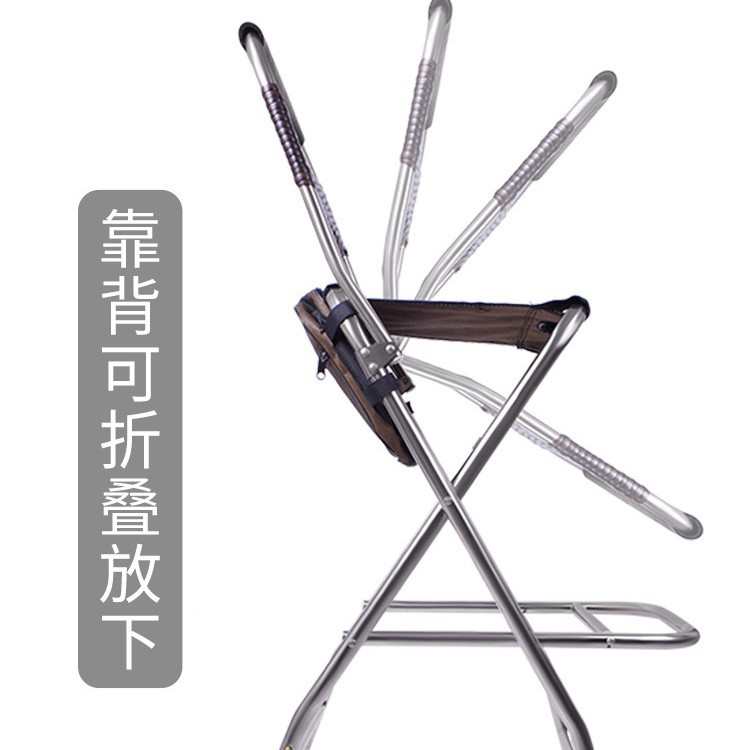 不锈钢桥钓椅加厚折叠钓鱼椅可升降桥筏椅便携高脚凳桥上桥钓鱼凳