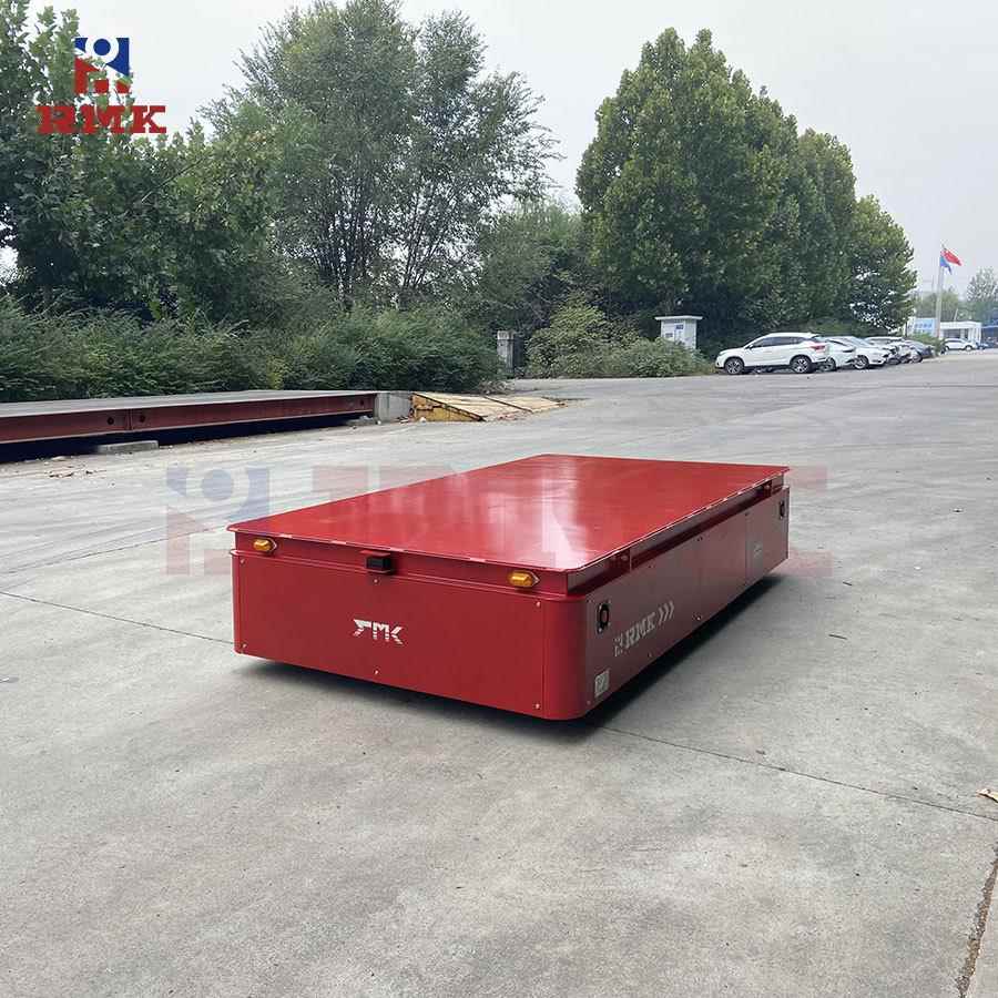 液压举升v型架无轨搬运电动平车 卷材转运平台车 包胶轮万向移动