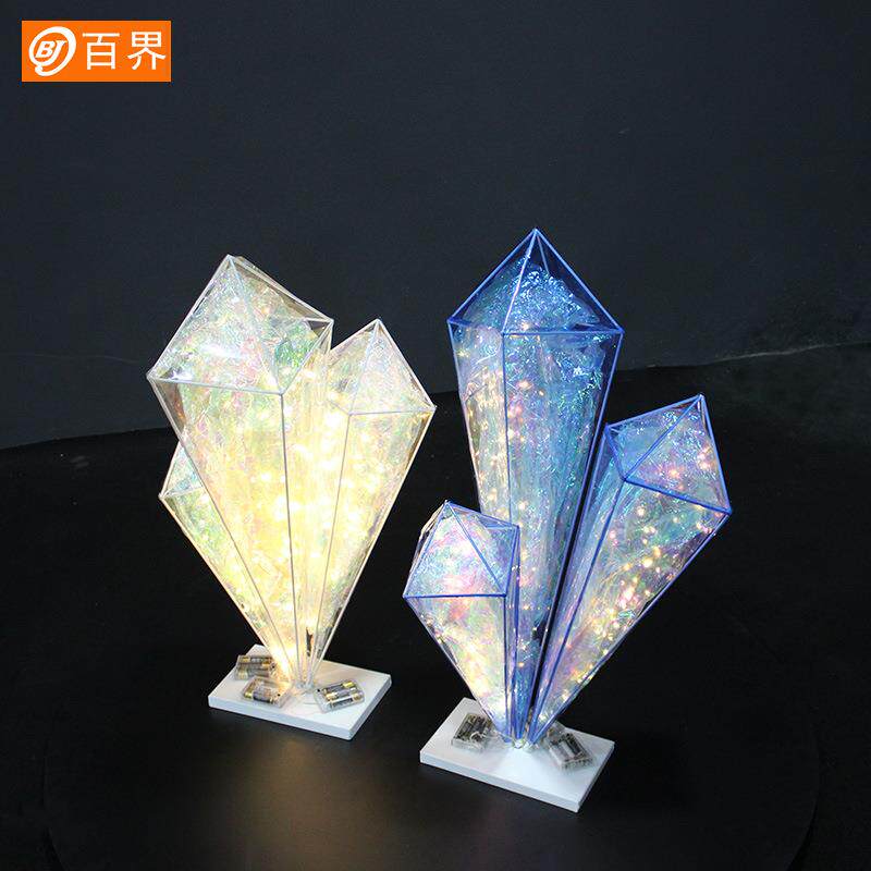 铁艺婚庆道具创挂QKB意水晶T柱摆件件路婚庆装引饰海洋星空婚礼