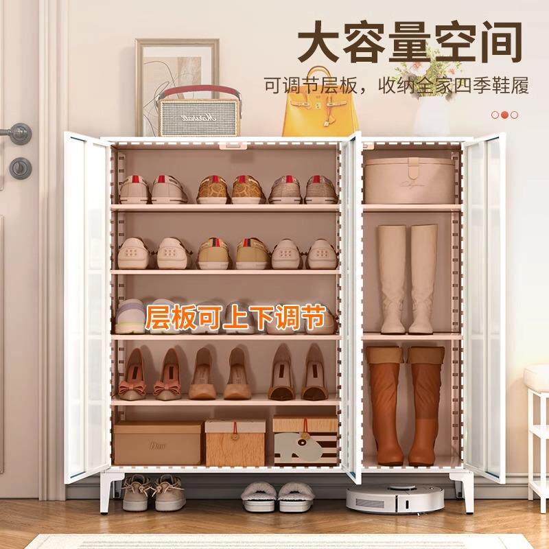 钢制鞋柜家用门口带锁玄关收纳柜2026新款入户大容量铁皮多层鞋架