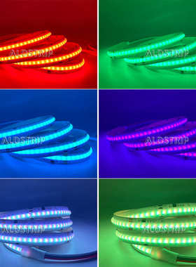 cob灯带24v高亮灯带幻彩跑马灯带高密度 720灯RGB10mm橱柜COB软灯