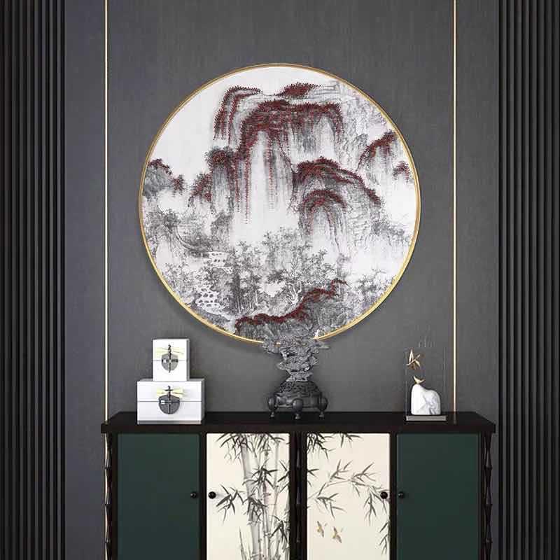 钉子画新户中式装饰画入画玄syj001-8关挂实物立体装置画墙酒店壁