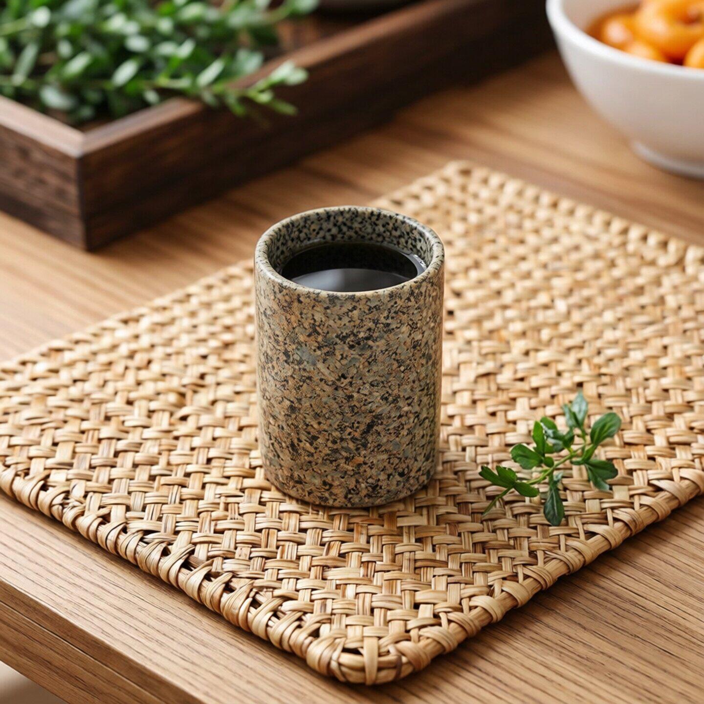 天然中华麦饭石杯若碱性杯儿童水杯子耐热简约补充矿物质微量元素