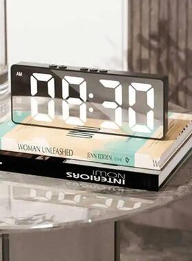 LED Electronic Mirror Alarm Clock Digital Clock Sound Contro