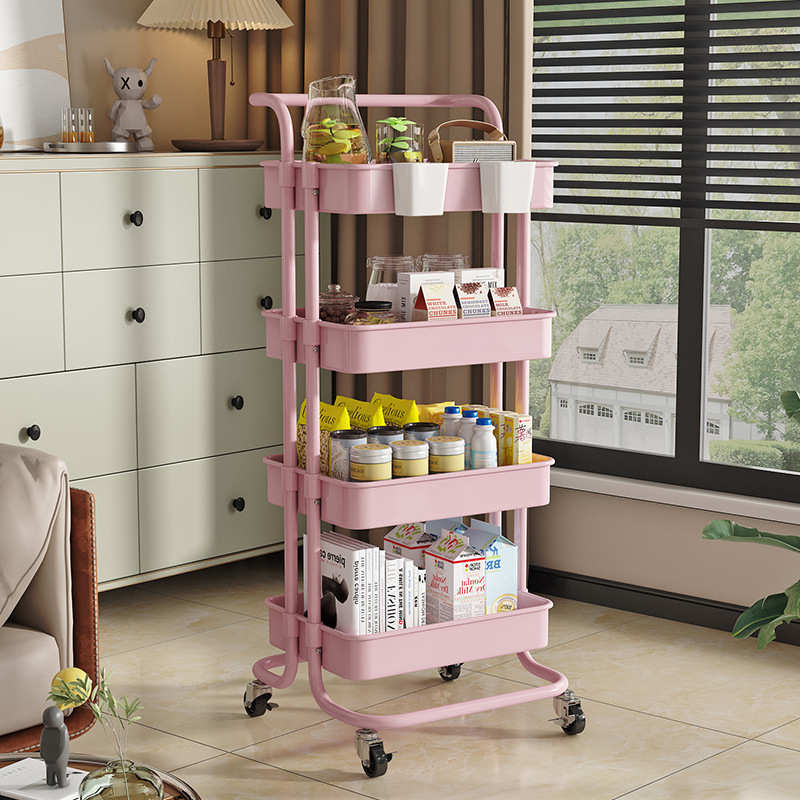 小推车置物架 落地厨房浴室移动收纳架卧室客厅多层零食 储物架
