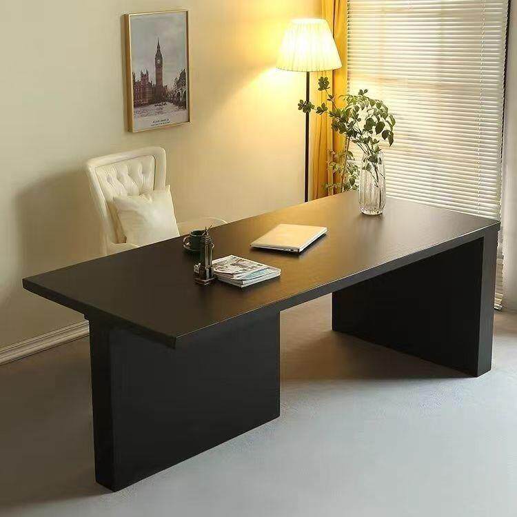 轻奢现代实木书桌简约办公桌设计师长桌老板桌写字电脑桌意式极简