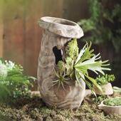 创意设计寂实木做器花瓶玄关装 饰镂空风旧花宿复古民诧摆件猪笼草