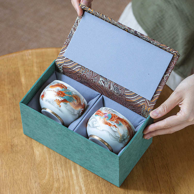 国潮羊脂玉瓷主人茶杯手工堆金龙对杯家用陶瓷描金单个人品茗水杯,餐饮具,茶杯,淘宝优惠券,粉丝福利购,淘宝优惠卷