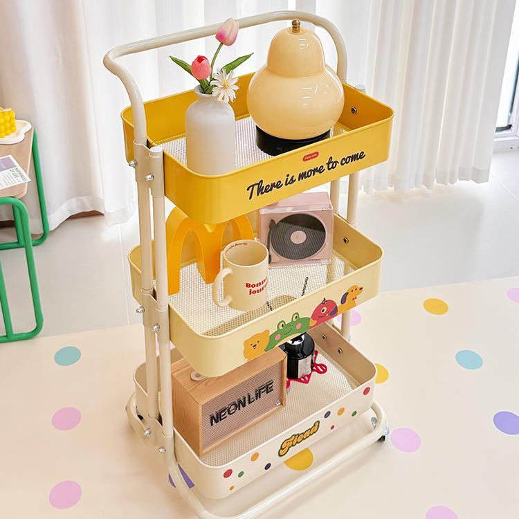 加高推厚置物推车F99MT6HT碳钢材质家用小车置物加小架可移动渐变