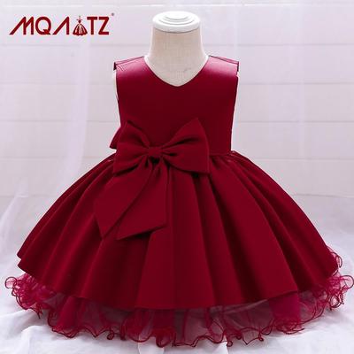 新款童装女童锻布蝴蝶结公主裙网纱洋气蓬蓬裙走秀children dress