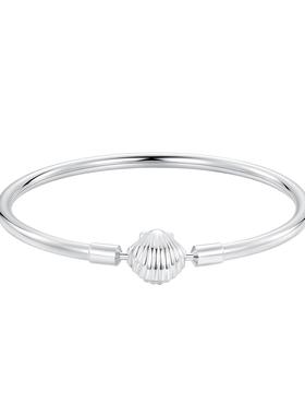 高档创轻圆头手镯diy珠原子手錬基础炼约925纯简银情侣饰品小众奢