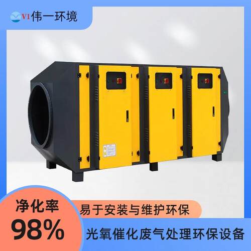 伟一环境光氧催化废气处理环保设备酸雾除臭净化器PLC控制