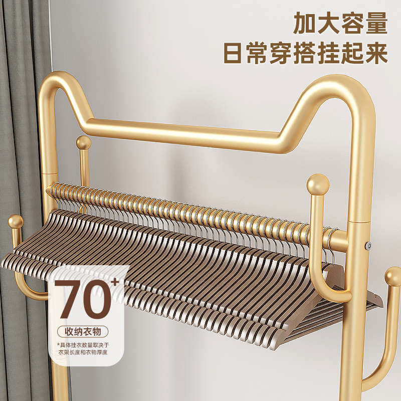 衣架落地卧室挂衣架家用可移动简易轻奢衣帽架室内房间晾衣服