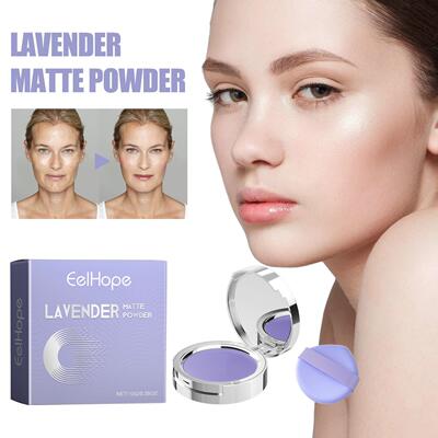 EELHOPE Lavender Matte Powder Compact - A matte, lightweight