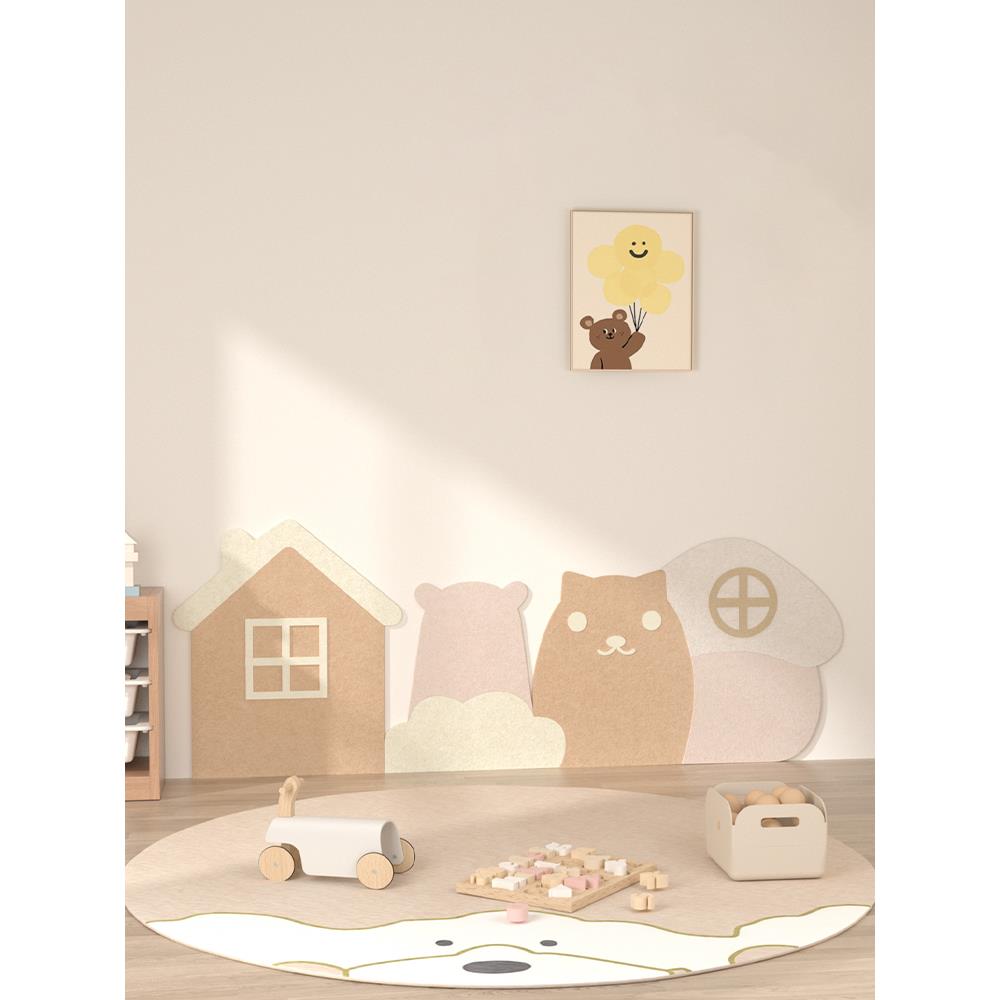 彩色毛毡板墙围展示墙贴幼儿园文化墙装饰环创软木板护墙贴背景墙