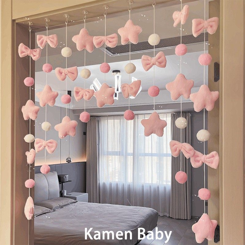 门帘挂饰可爱少女心房间装饰家用客厅免打孔隔断窗新款儿童房挂帘,居家布艺,珠帘/挂帘,淘宝优惠券,粉丝福利购,淘宝优惠卷