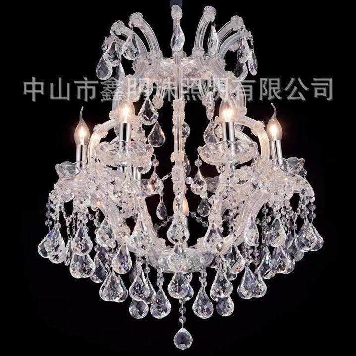 新款现代时尚欧式法式水晶玻璃夹片客厅吊灯卧室灯创意简约餐厅灯