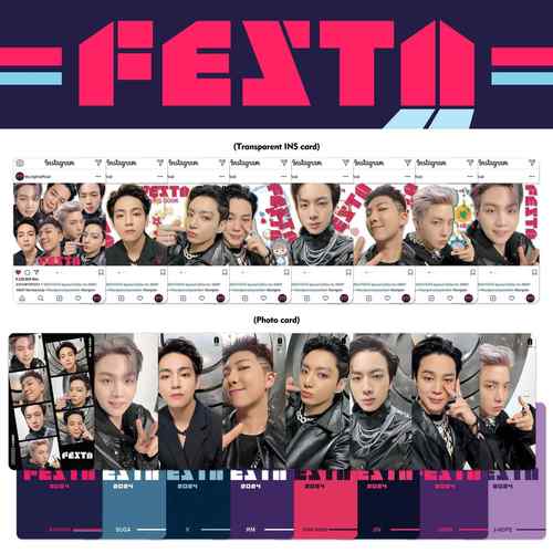 防弹少年团11周年周边透卡 田柾国照片卡收藏小卡一套8张纪念