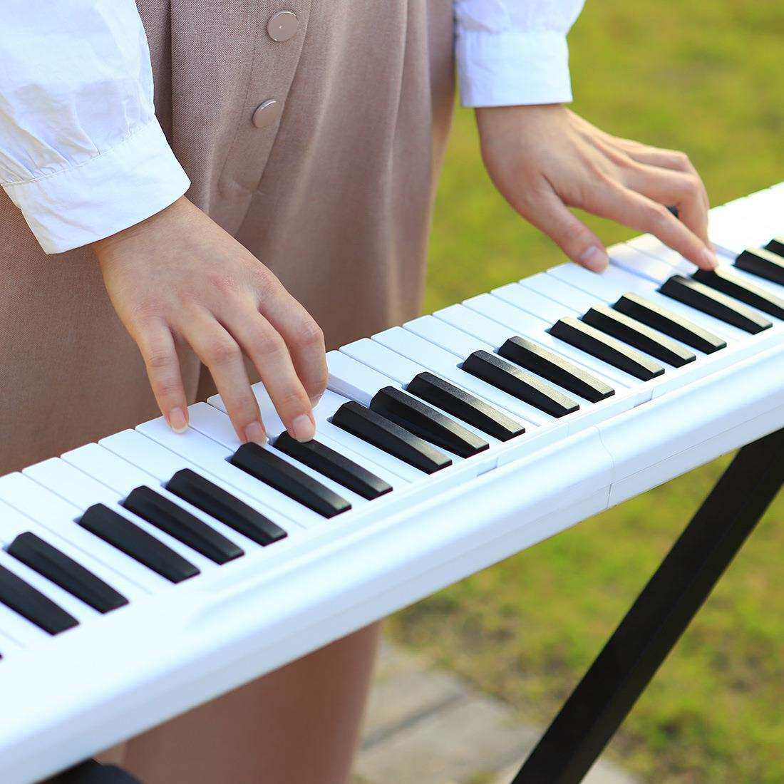 88键折叠电子琴成人幼师初学者便携式电子琴拼接钢琴手卷电子钢琴