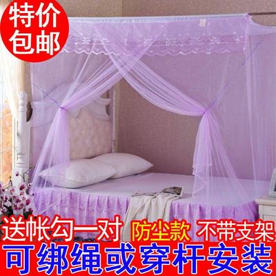 老式蚊帐家用传统可穿竹竿绑绳防尘顶加密单门双人床学生宿舍通用