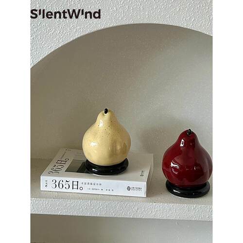 SilentWind鸭梨趣味创意陶瓷牙签筒家用客厅桌面收纳罐棉签牙线盒