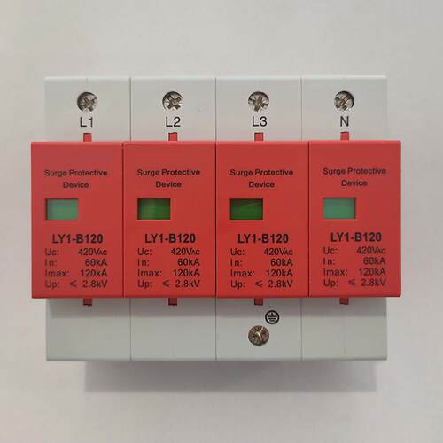工业电源防雷器120KA 三相电源防雷模块380V避雷器 浪涌保护器4P