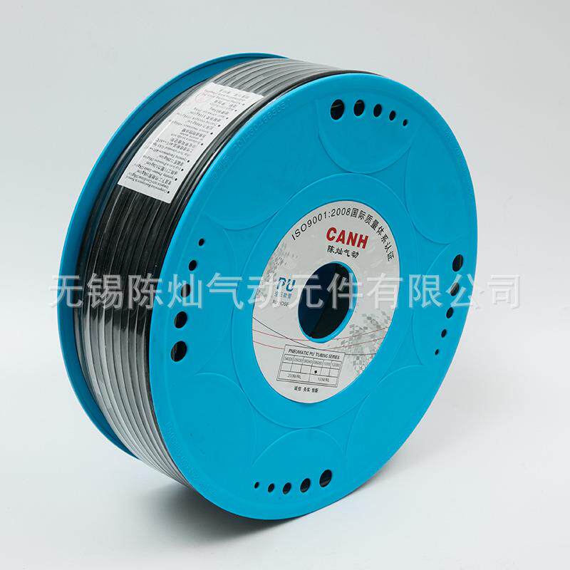 蓝空厂气457软管货PU空气软管空压机气源红黑透盘明卷气动软管