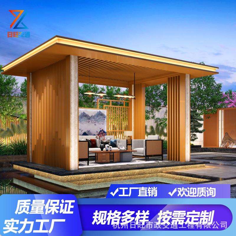 风雅古建长廊凉亭户外庭院实木葡萄架防腐木仿古六角走廊园林木屋
