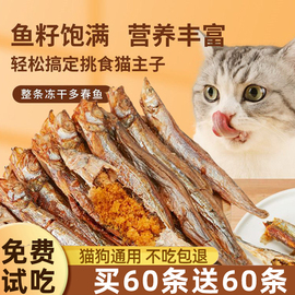 小鱼干猫猫零食宠物无盐猫咪，营养补钙磨牙增肥发腮冻干多春鱼猫粮