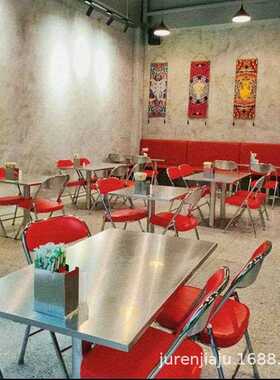 合港风冰室茶餐桌厅桌椅组复古东南亚泰式大排档0014餐烧烤店子商