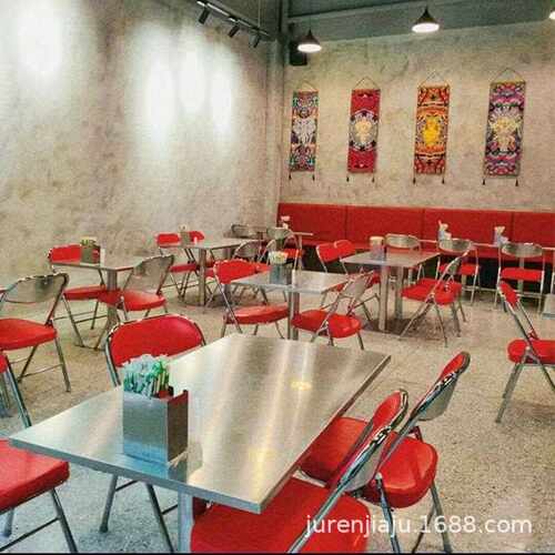 港风冰室茶餐厅0014桌椅组合亚复古东南泰商式大排档餐饮烤店桌烧