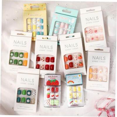 24Pcs Fake Nails Finished Nail Patch Short Fake Nails