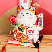 摆放11喵摇手寸店铺陶瓷 家居电动开业摆件招财猫收银台料理店乐