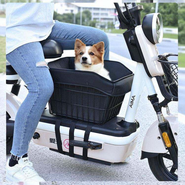 电动车带宠物座椅出门神器坐车用泰迪宠物筐宠物篮子带狗狗溜猫