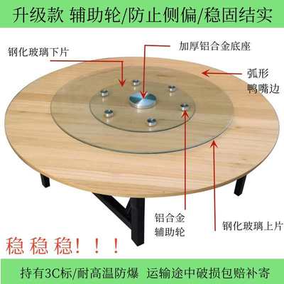 实木圆桌面折叠家用圆桌1.45米1.65米1.85米2米酒店餐桌圆台面