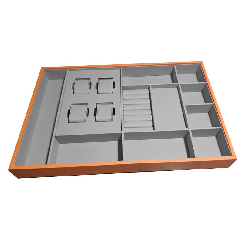 高档帽间高级定制皮革首饰盒抽屉式环手衣表饰品绒收纳盒精品布耳