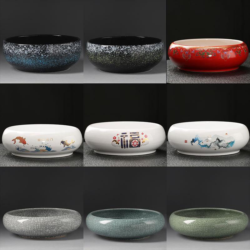 水仙花盆陶瓷铜钱专用无孔花瓶