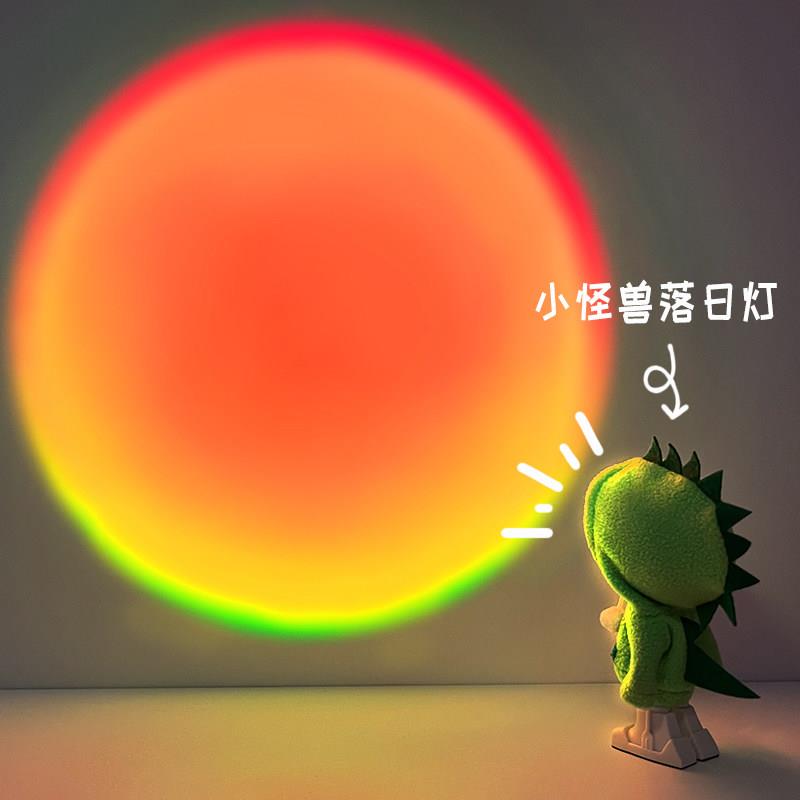 网红太空人LED夕阳日落灯拍照气氛灯情调电竞卧室落日生日礼物ins