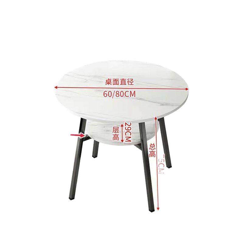 茶几客厅家用仿大理石双层经济型多功能小型餐桌圆形洽谈会客桌子