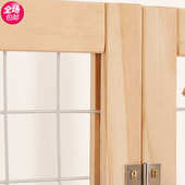 包邮 幼儿园美术作品展示屏风折叠网格架 落地式 实木网格展示架立式