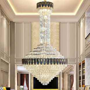 式 楼大吊灯挑客厅吊灯别墅楼509梯灯轻奢复跃层挑高楼厅中楼空大