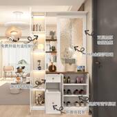 法式 柜 油风一正对门屏风置奶629柜门厅物柜玻璃隔断入户玄关柜鞋