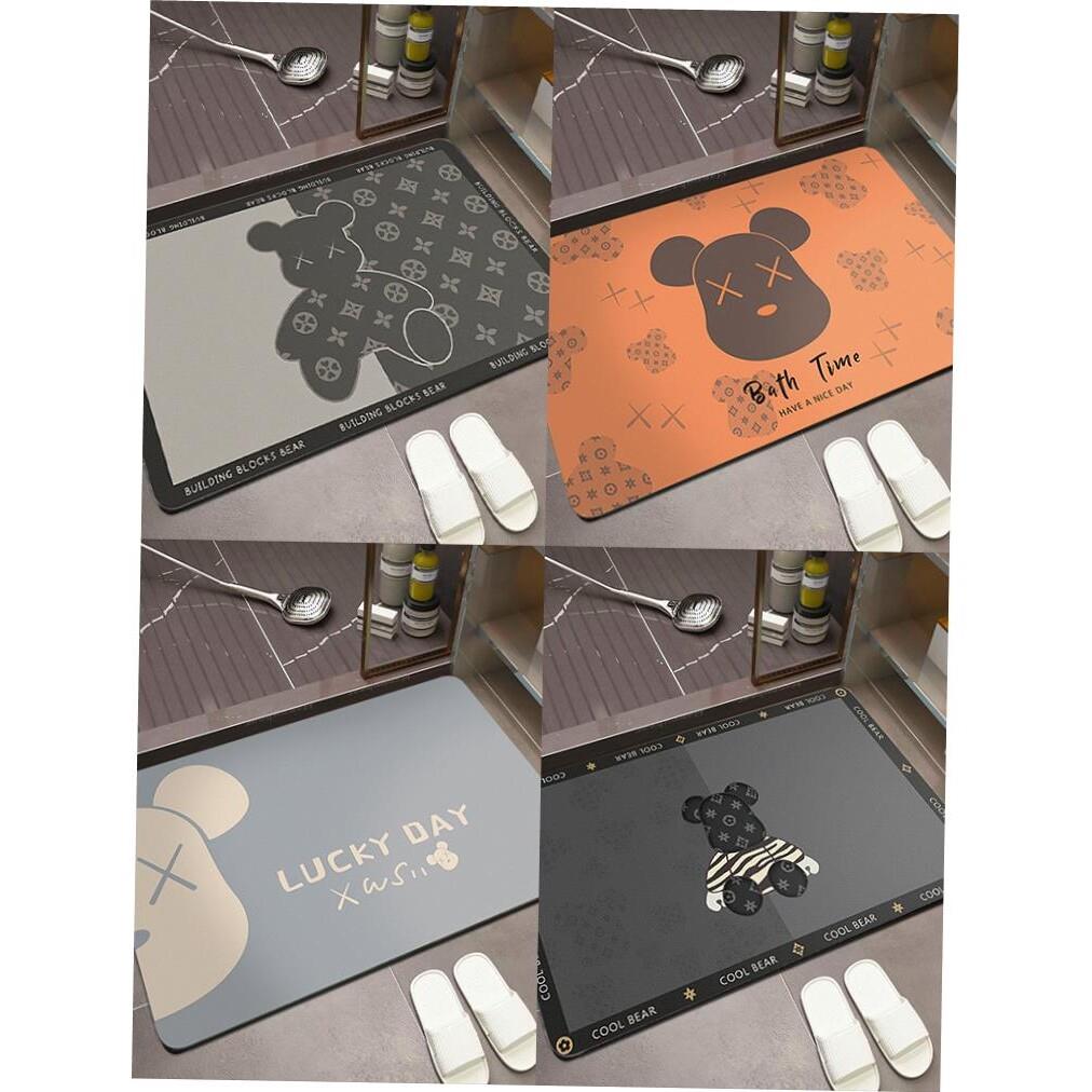Absorbent felt bedroom entrance door mat bathroom rug carpet - 实物图