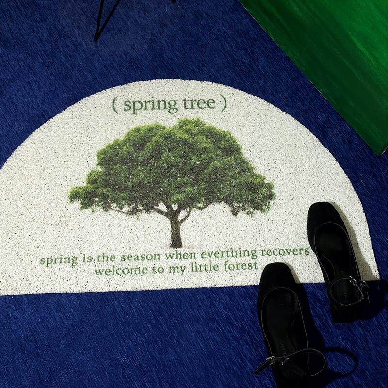 植物入户地垫丝圈ins风家用玄关进门脚垫门厅客厅门口蹭土防滑垫