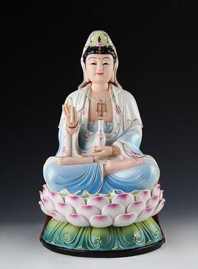 观音菩萨佛像供奉摆件家用保平安古莲坐莲观世音菩萨乔迁开业礼品