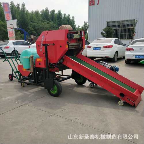 青储圆捆裹包机工作视频全自动青储圆捆裹包机养殖加工能手