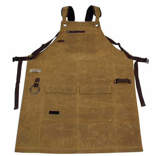 加厚帆布围裙工具户外烧烤木工工作服pu皮围裙定制logo
