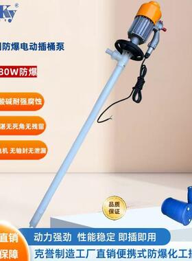 防爆电动插桶泵HD-EX2-V+PPHT-700耐酸碱电动抽液泵氢氟酸化工泵